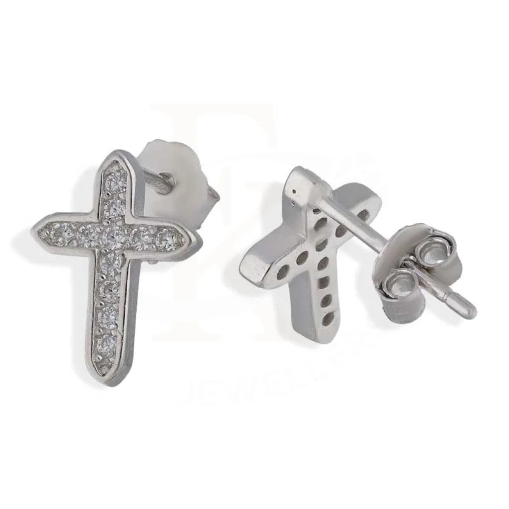 Sterling Silver 925 Cross Stud Earrings - Fkjernsl2930