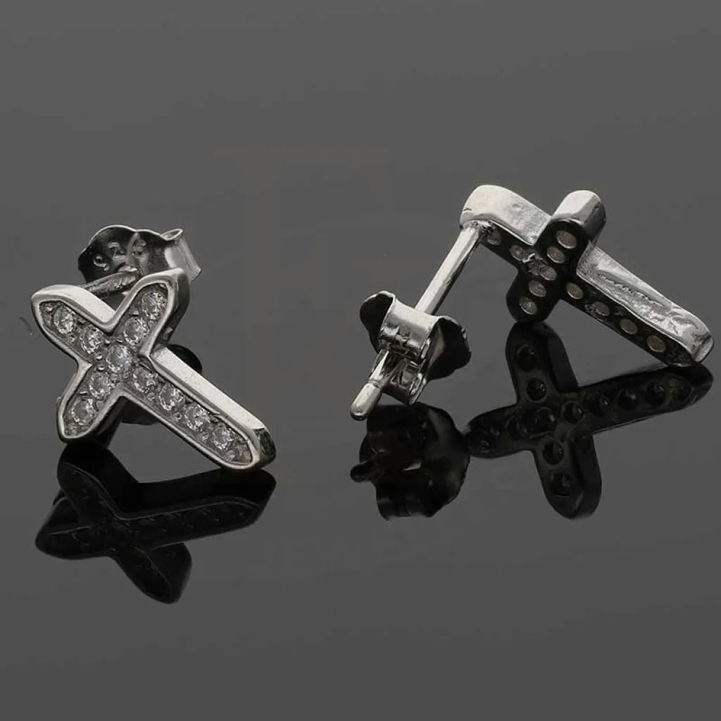 Sterling Silver 925 Cross Stud Earrings - Fkjernsl2930