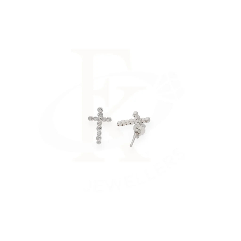 Sterling Silver 925 Cross Stud Earrings - Fkjernsl7969