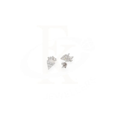 Sterling Silver 925 Cubic Zirconia Crown Shaped Earrings - Fkjernsl8005