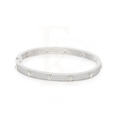 Sterling Silver 925 Cubic Zirconia Decor Bangle - Fkjbngsl7922 Bangles