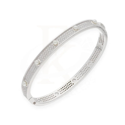 Sterling Silver 925 Cubic Zirconia Decor Bangle - Fkjbngsl7922 Bangles