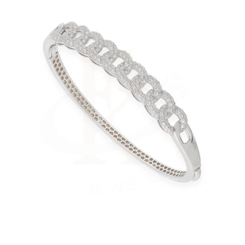 Sterling Silver 925 Diamante Clink Link Cubic Zircon Bangle - Fkjbngsl7931 Bangles