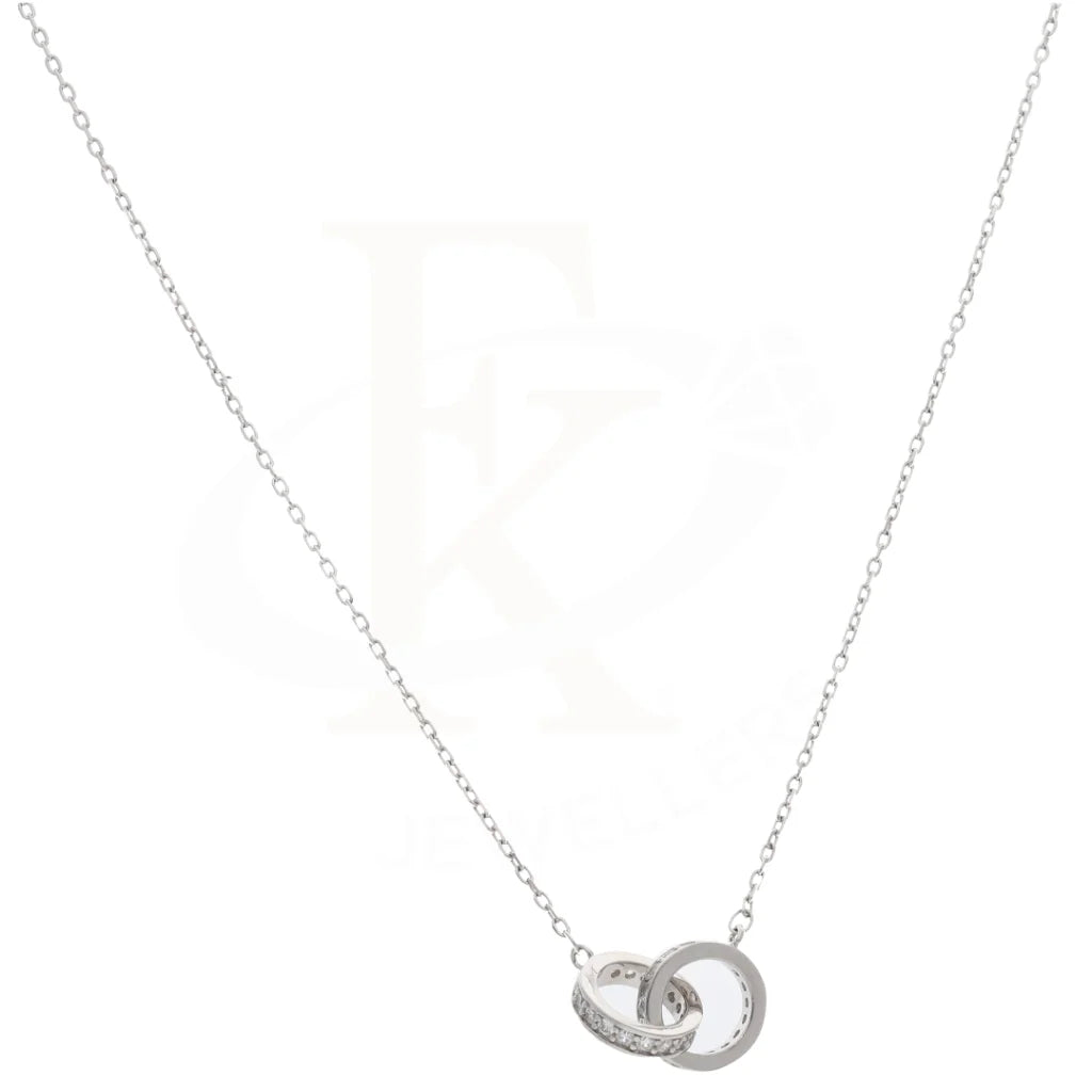 Sterling Silver 925 Double Attached Ring Necklace - Fkjnklsl5886 Necklaces
