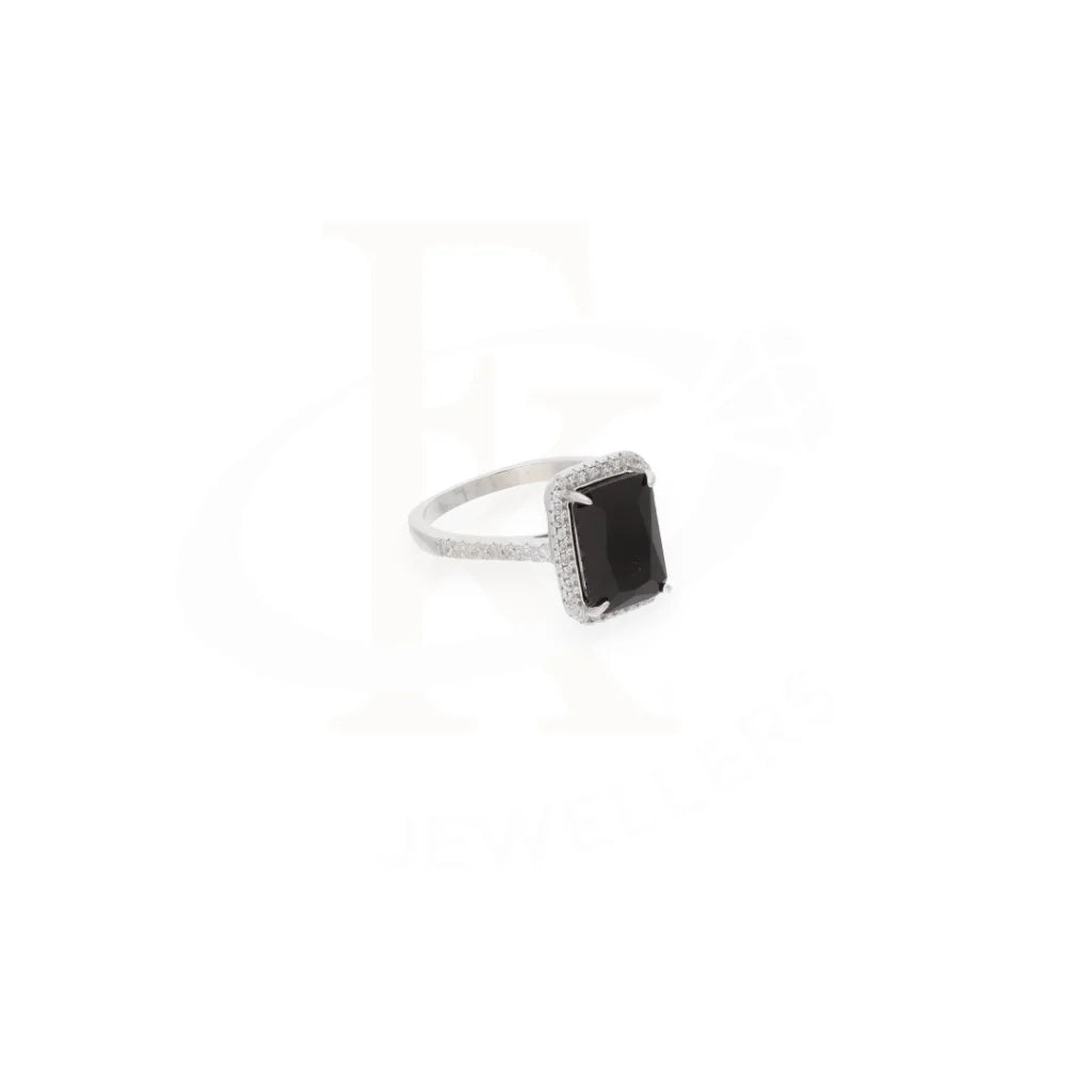 Sterling Silver 925 Faceted Black Topaz Mens Solitaire Ring - Fkjrnsl8286 Rings