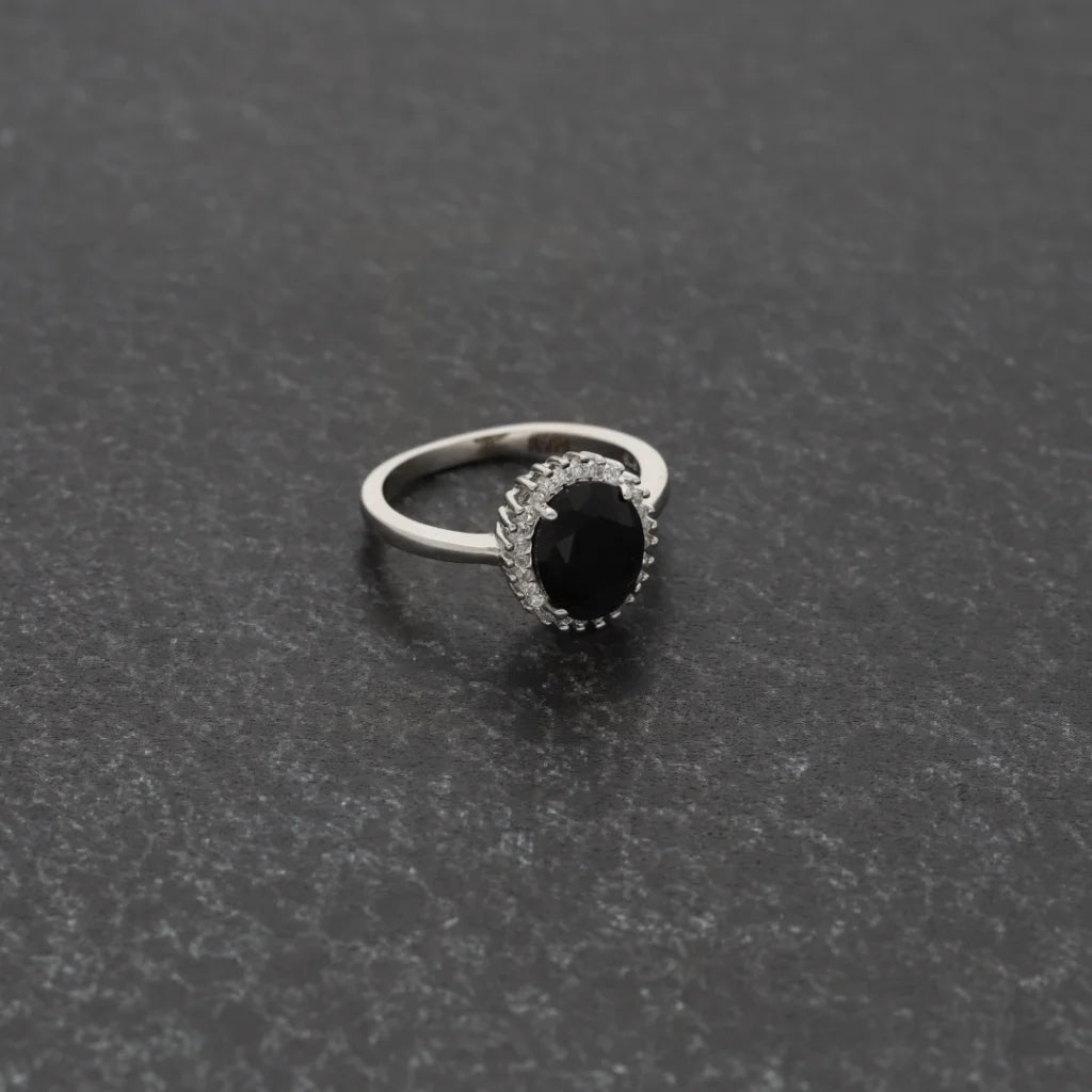 Sterling Silver 925 Faceted Black Topaz Mens Solitaire Ring - Fkjrnsl8290 Rings