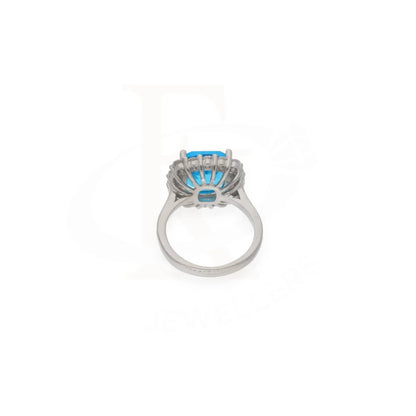 Sterling Silver 925 Faceted Blue Topaz Womens Solitaire Ring - Fkjrnsl8260 Rings