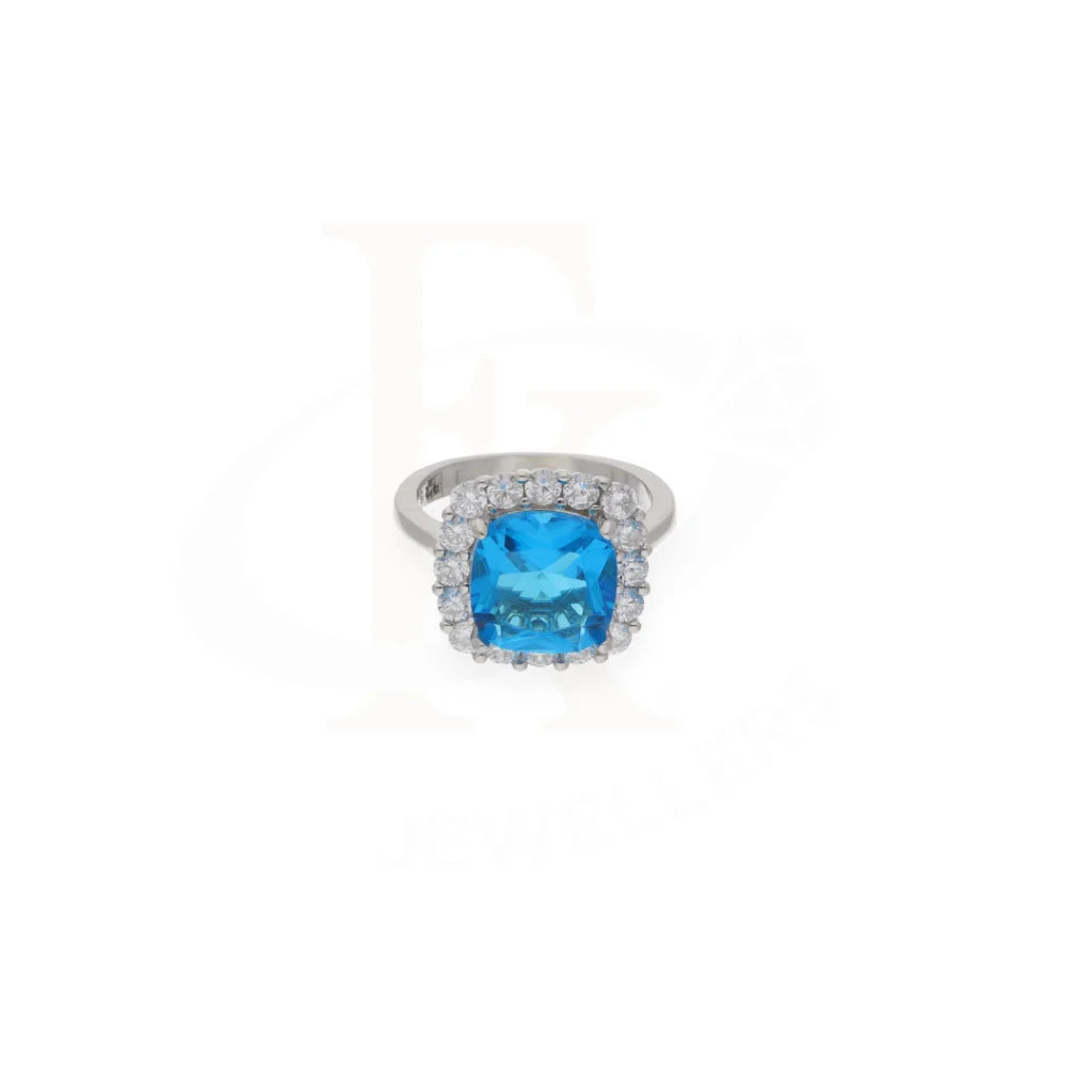 Sterling Silver 925 Faceted Blue Topaz Womens Solitaire Ring - Fkjrnsl8260 Rings