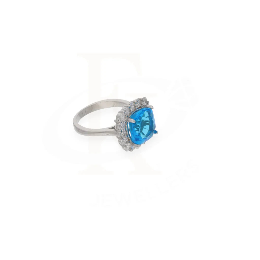 Sterling Silver 925 Faceted Blue Topaz Womens Solitaire Ring - Fkjrnsl8260 Rings