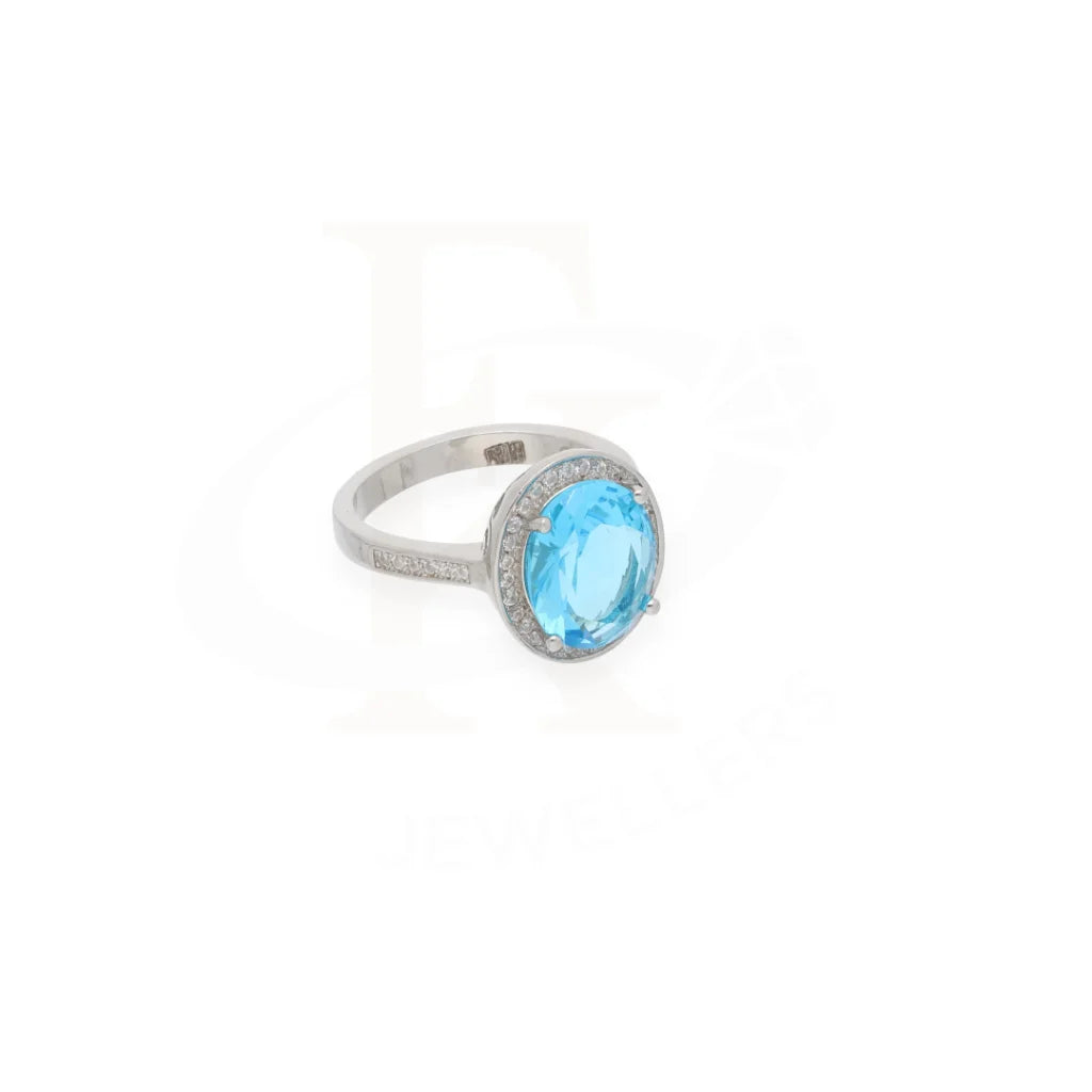 Sterling Silver 925 Faceted Blue Topaz Womens Solitaire Ring - Fkjrnsl8261 Rings