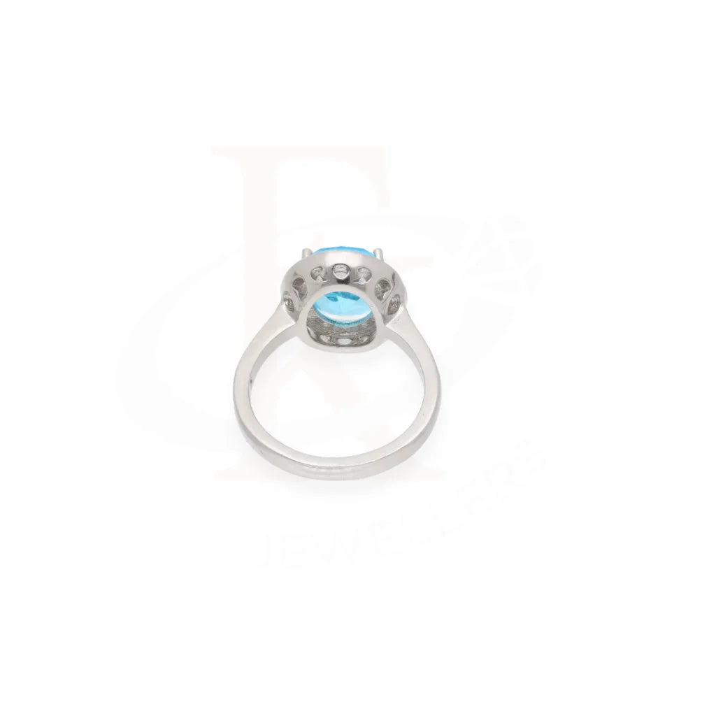 Sterling Silver 925 Faceted Blue Topaz Womens Solitaire Ring - Fkjrnsl8261 Rings