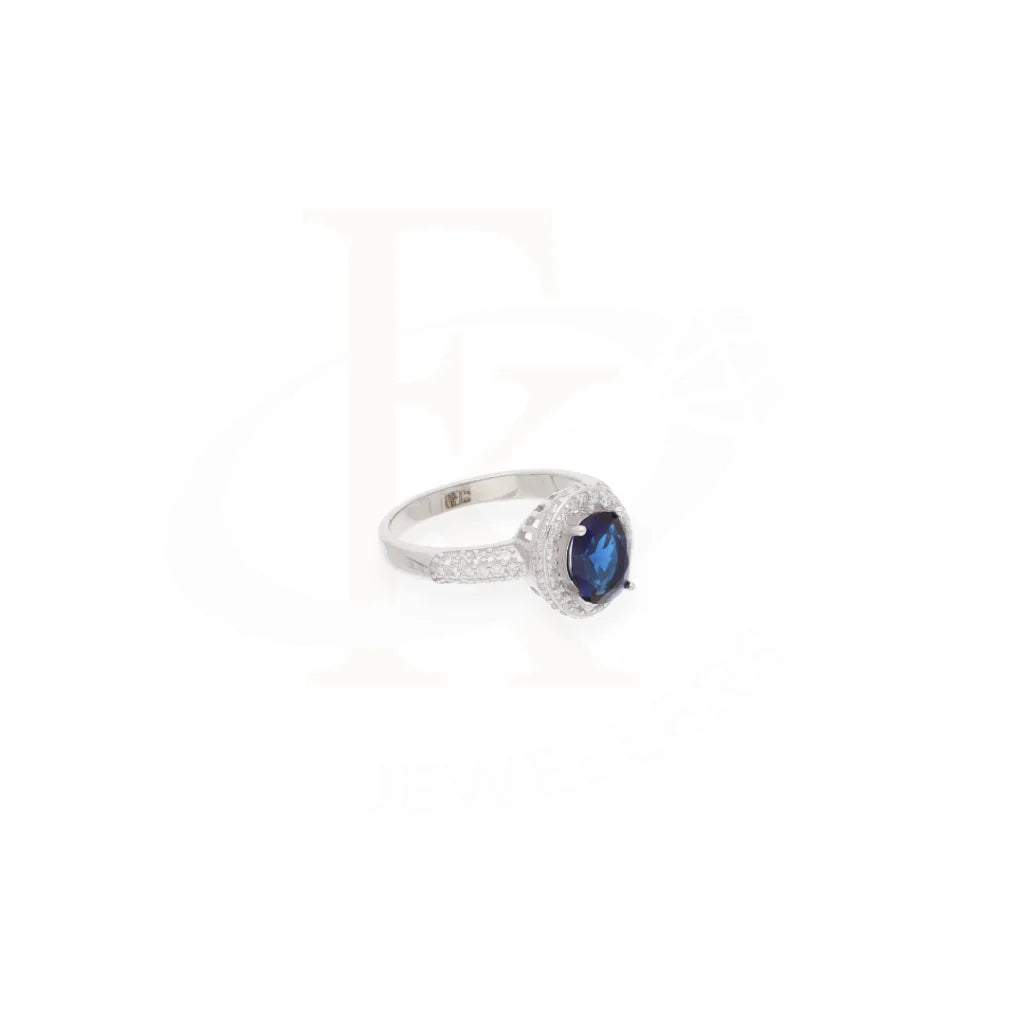 Sterling Silver 925 Faceted Dark Blue Topaz Mens Solitaire Ring - Fkjrnsl8299 Rings