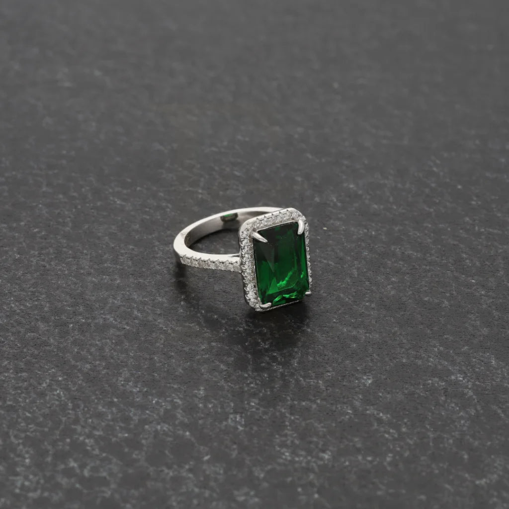 Sterling Silver 925 Faceted Green Topaz Mens Solitaire Ring - Fkjrnsl8280 Rings