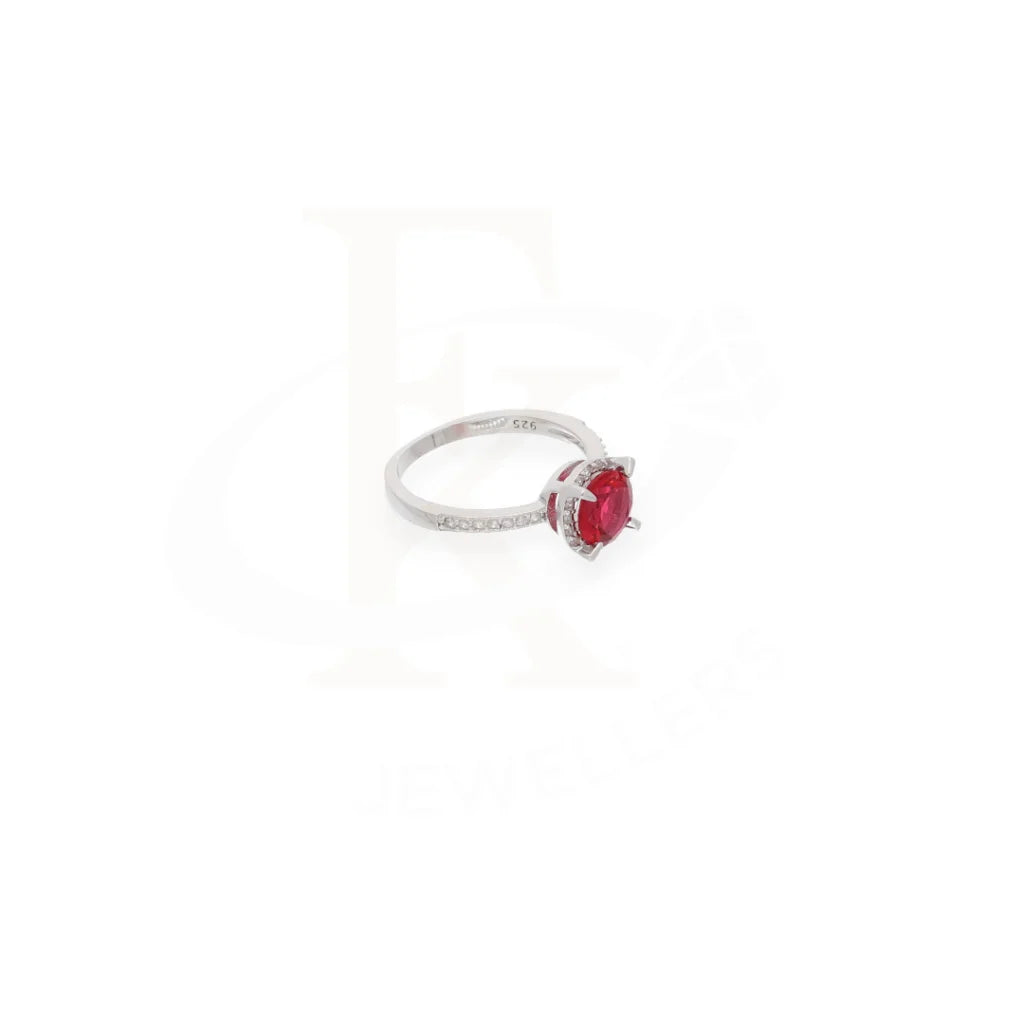 Sterling Silver 925 Faceted Red Topaz Mens Solitaire Ring - Fkjrnsl8269 Rings