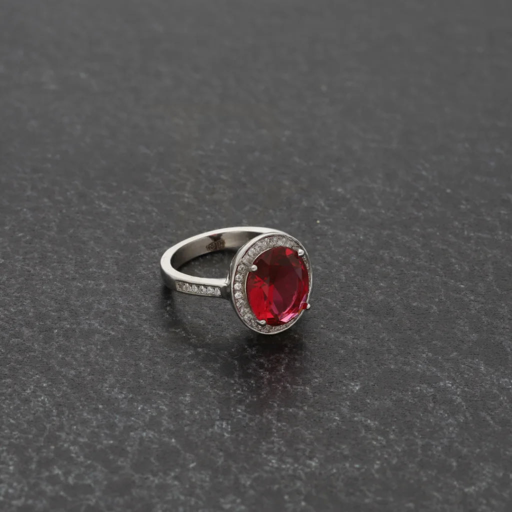 Sterling Silver 925 Faceted Red Topaz Mens Solitaire Ring - Fkjrnsl8274 Rings