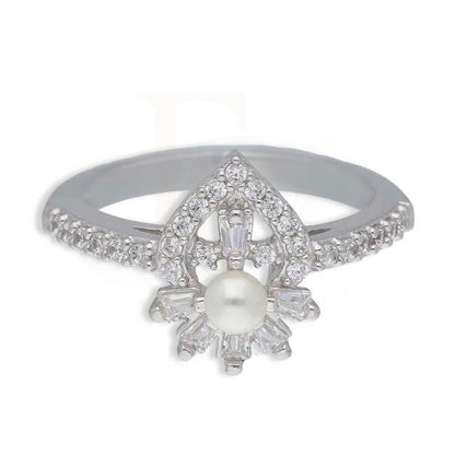 Sterling Silver 925 Flower Shaped Pearl Ring - Fkjrnsl3532 Rings