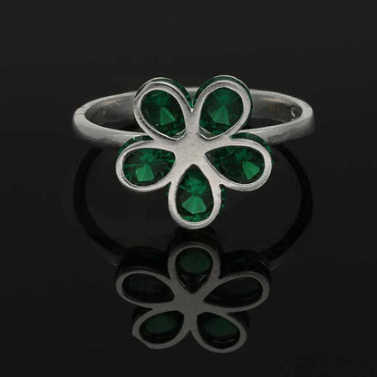 Sterling Silver 925 Flower Shaped Ring - Fkjrnsl3775 Rings