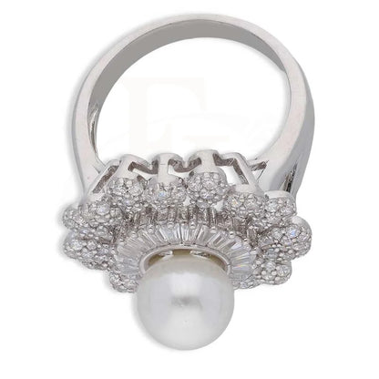 Sterling Silver 925 Flower Shaped With Pearl Ring - Fkjrnsl3652 Rings