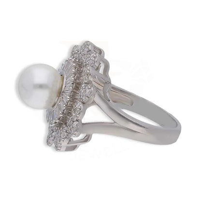 Sterling Silver 925 Flower Shaped With Pearl Ring - Fkjrnsl3652 Rings