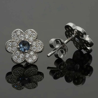 Italian Silver 925 Flower Stud Earrings - Fkjernsl2668