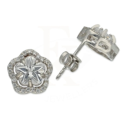 Sterling Silver 925 Flower Stud Earrings - Fkjernsl2941