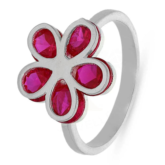 Italian Silver 925 Flower With Pink Stones Ring - Fkjrnsl2120 Rings