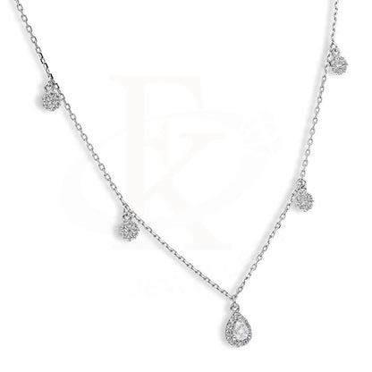 Sterling Silver 925 Flowers And Pear Shaped Necklace - Fkjnklsl2891 Necklaces