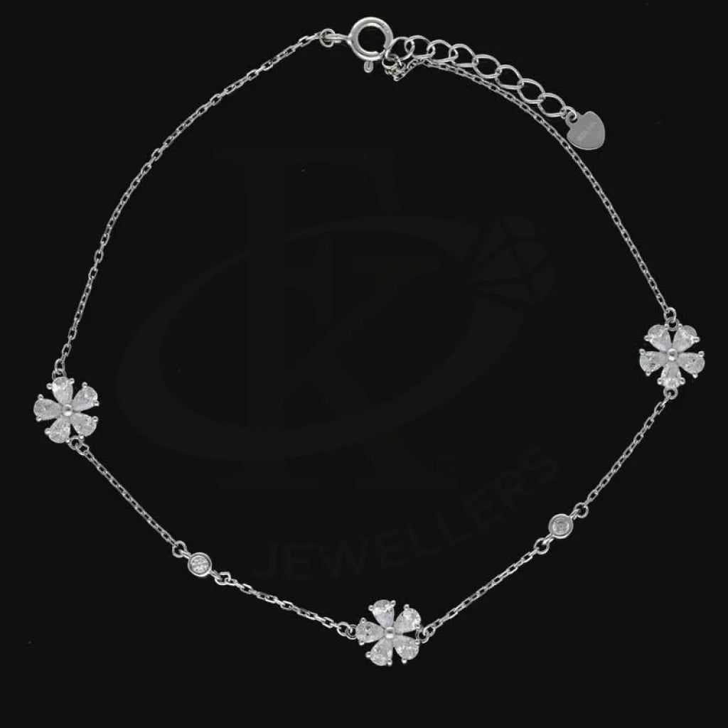 Sterling Silver 925 Flowers Anklet - Fkjanklsl2028 Anklets