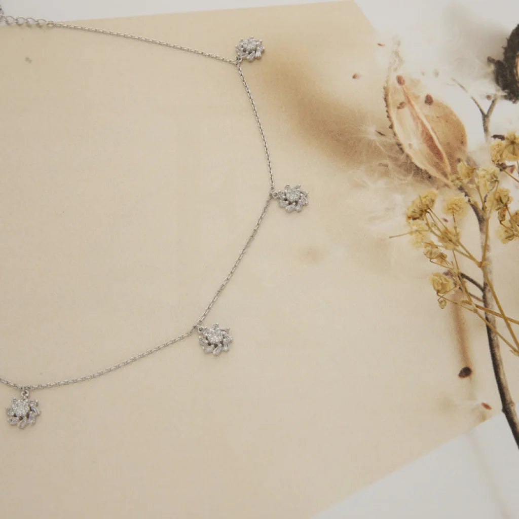 Sterling Silver 925 Flowers Necklace - Fkjnklsl2938 Necklaces