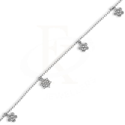 Sterling Silver 925 Flowers Shaped Anklet - Fkjanklsl2035 Anklets