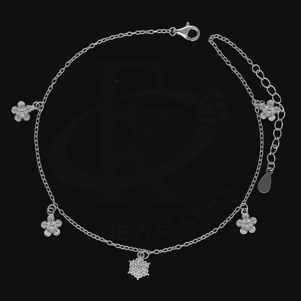 Sterling Silver 925 Flowers Shaped Anklet - Fkjanklsl2035 Anklets