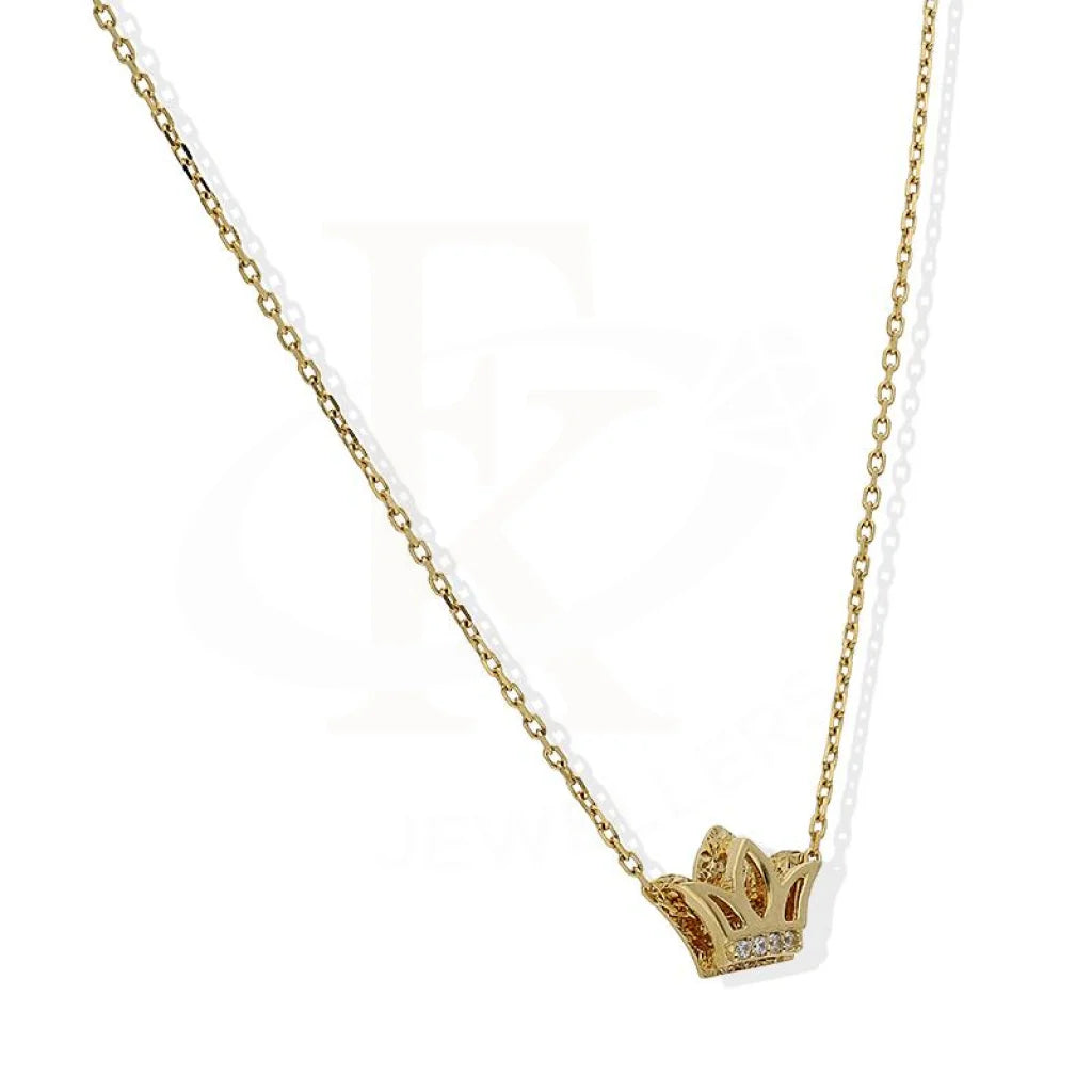 Italian Silver 925 Gold Plated Crown Necklace - Fkjnklsl2181 Necklaces