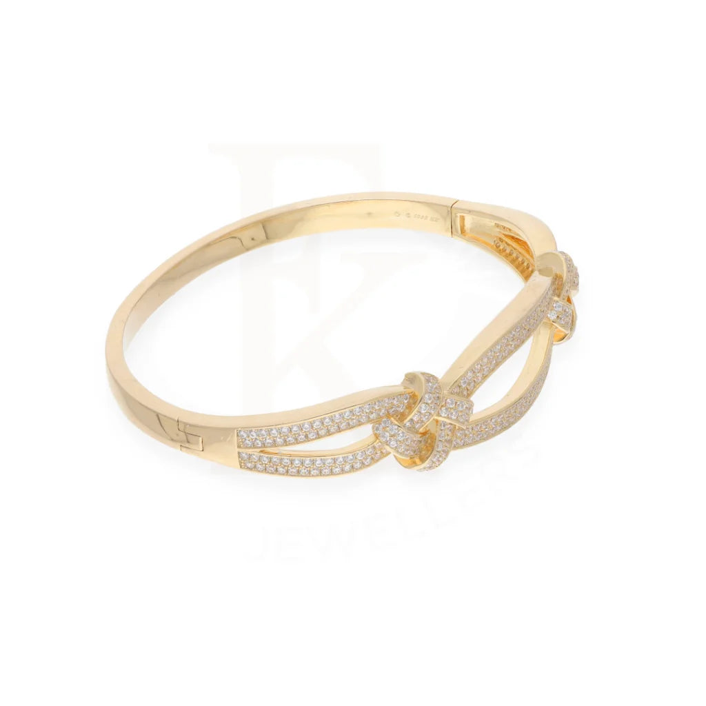 Sterling Silver 925 Gold Plated Cubic Zircon Bangle - Fkjbngsl7933 Bangles