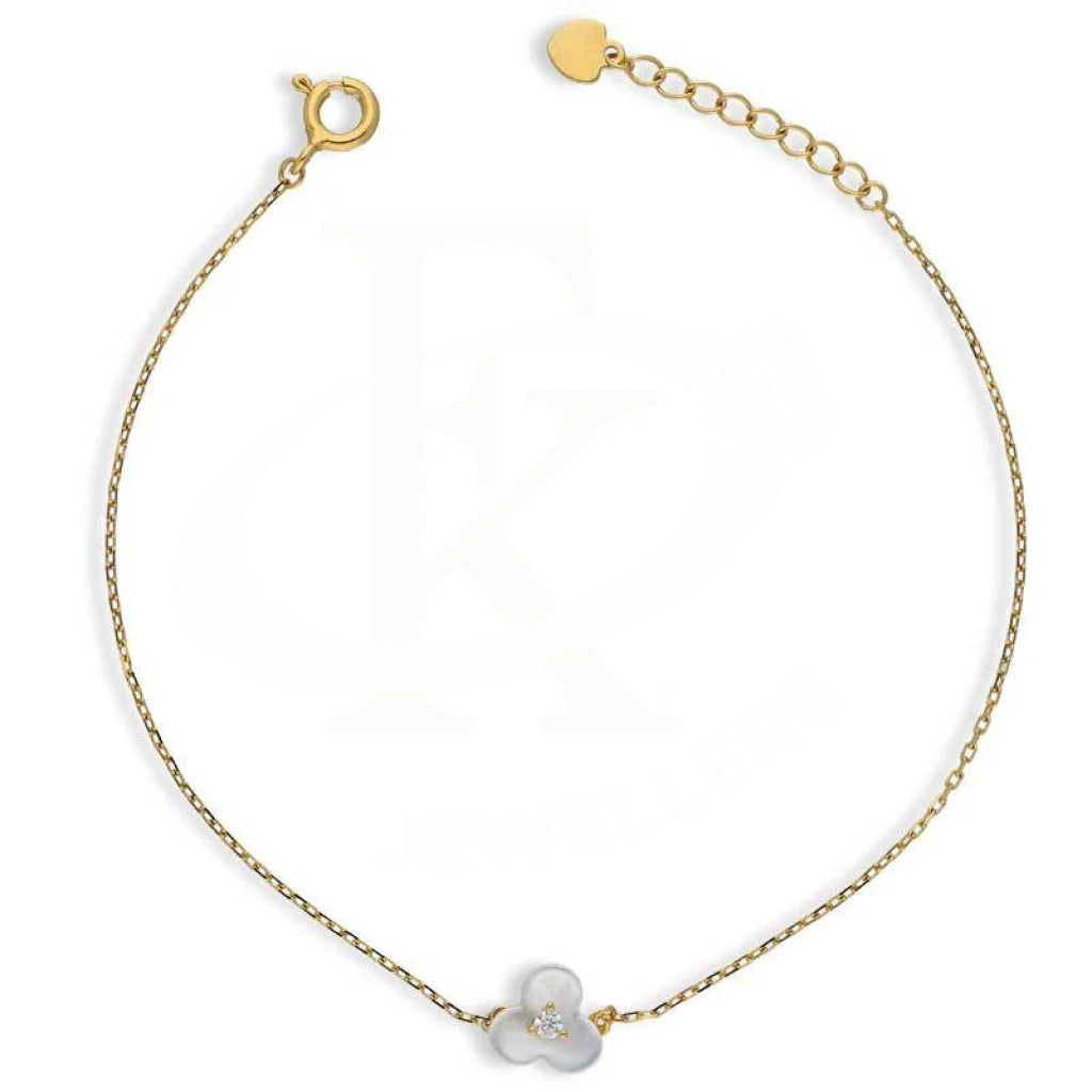 Sterling Silver 925 Gold Plated Flower Bracelet - Fkjbrlsl2805 Bracelets