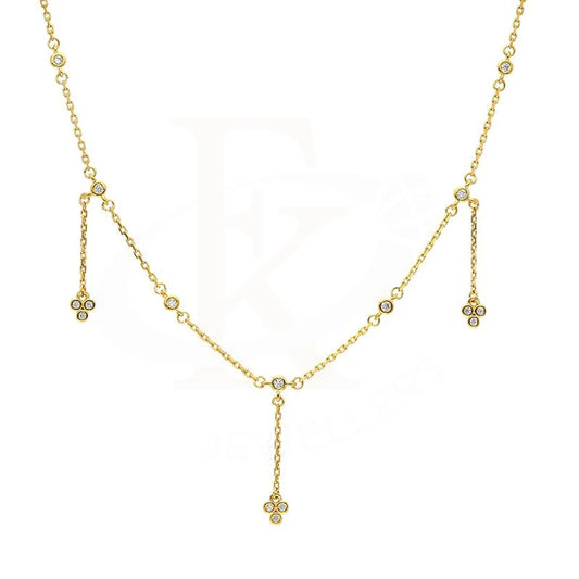 Sterling Silver 925 Gold Plated Flowers Necklace - Fkjnklsl2910 Necklaces