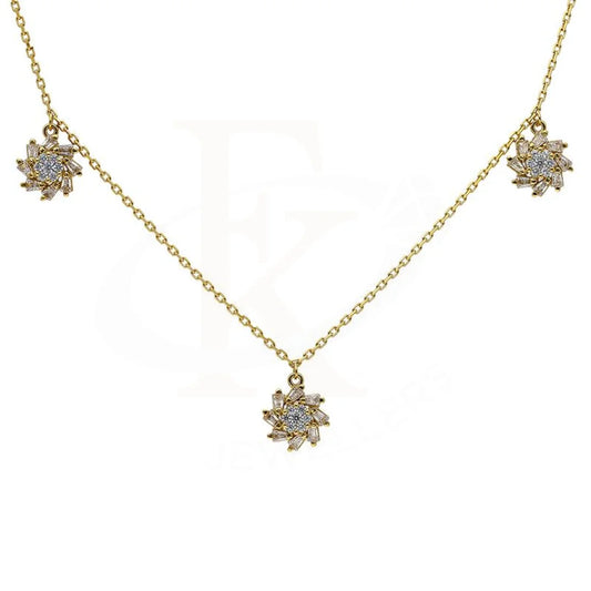 Sterling Silver 925 Gold Plated Flowers Necklace - Fkjnklsl2912 Necklaces