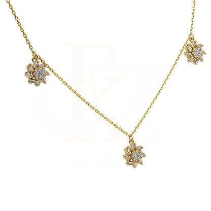 Sterling Silver 925 Gold Plated Flowers Necklace - Fkjnklsl2912 Necklaces