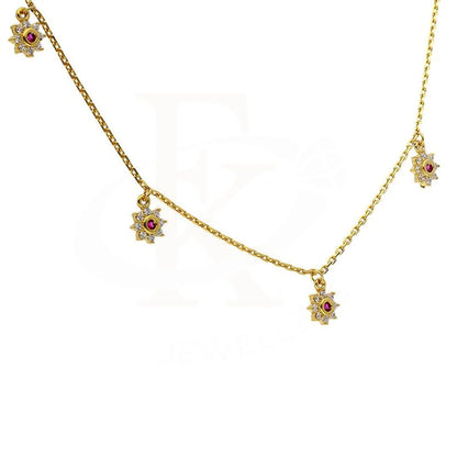 Sterling Silver 925 Gold Plated Flowers Solitaires Necklace - Fkjnklsl2906 Necklaces