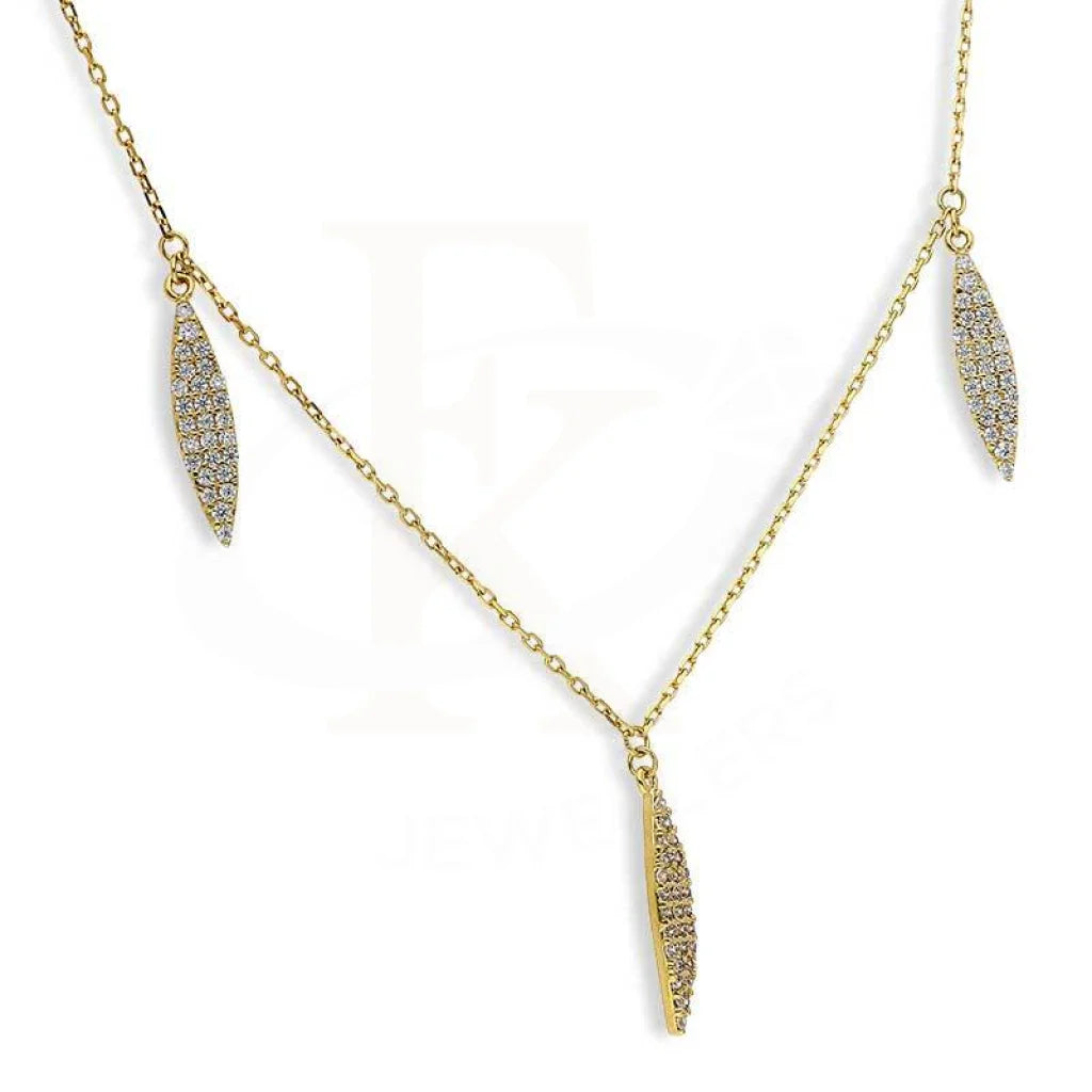 Sterling Silver 925 Gold Plated Leaf Necklace - Fkjnklsl2881 Necklaces