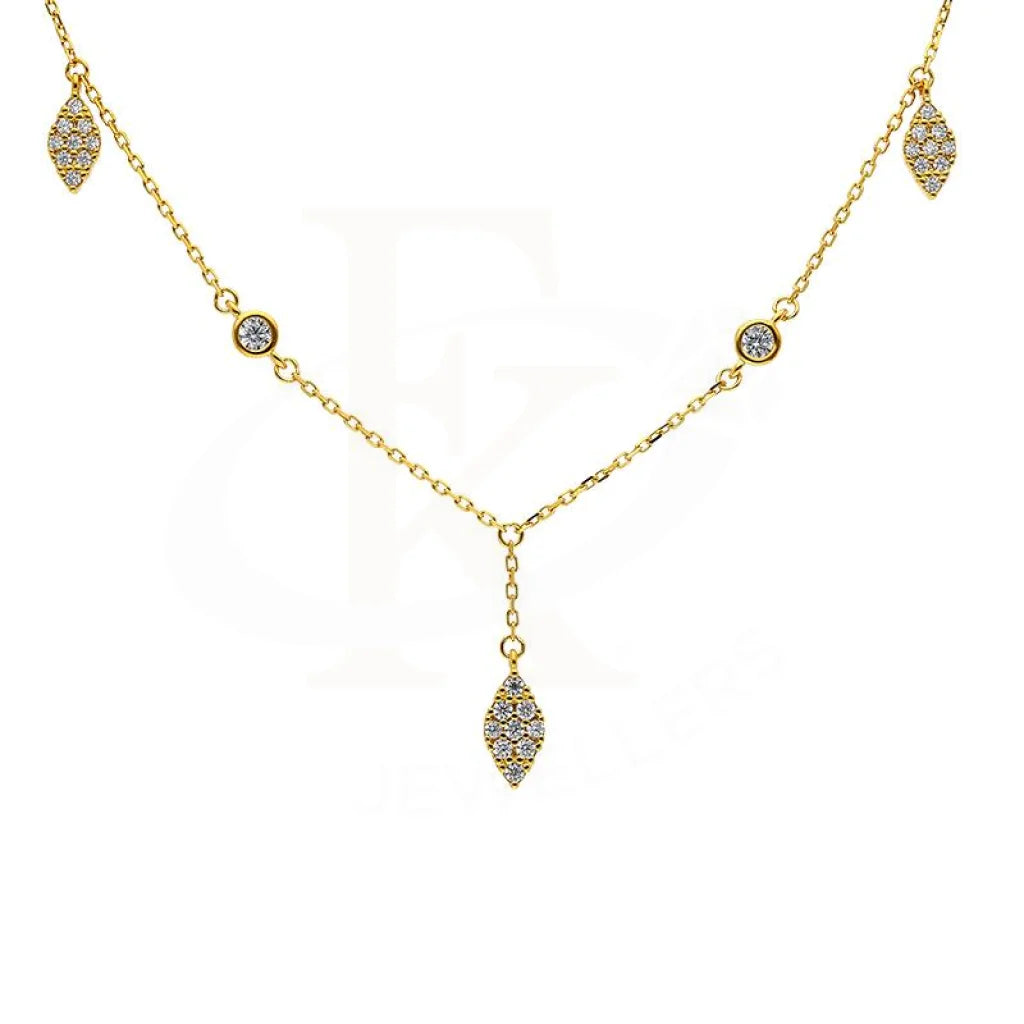 Sterling Silver 925 Gold Plated Marquise Shaped Necklace - Fkjnklsl2913 Necklaces