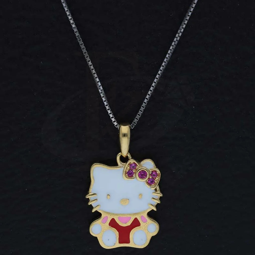 Sterling Silver 925 Gold Plated Necklace (Chain With Hello Kitty Pendant) - Fkjnklsl3001 Necklaces