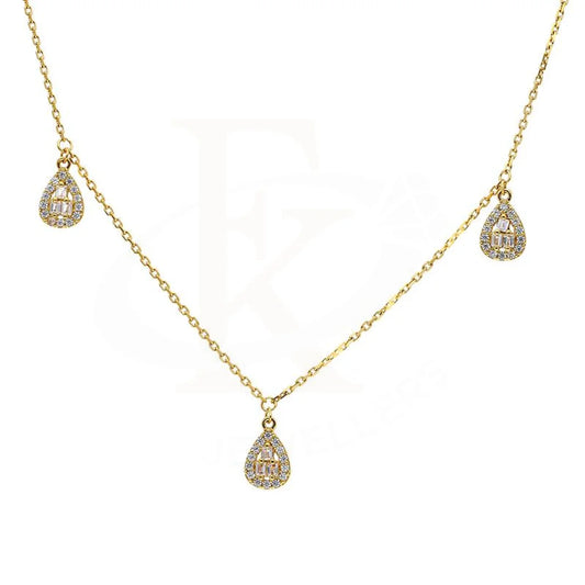 Sterling Silver 925 Gold Plated Pear Shaped Necklace - Fkjnklsl2904 Necklaces