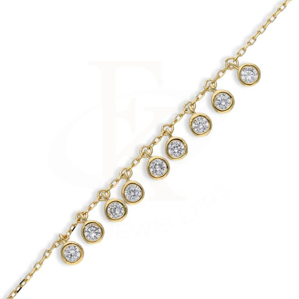 Sterling Silver 925 Gold Plated Solitaires Bracelet - Fkjbrlsl2832 Bracelets