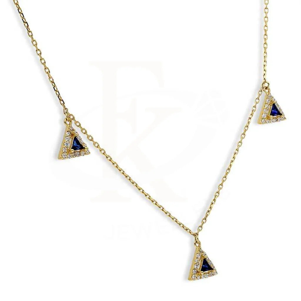 Sterling Silver 925 Gold Plated Solitaires Necklace - Fkjnklsl2884 Necklaces