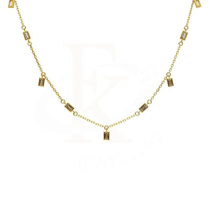 Sterling Silver 925 Gold Plated Solitaires Necklace - Fkjnklsl2908 Necklaces