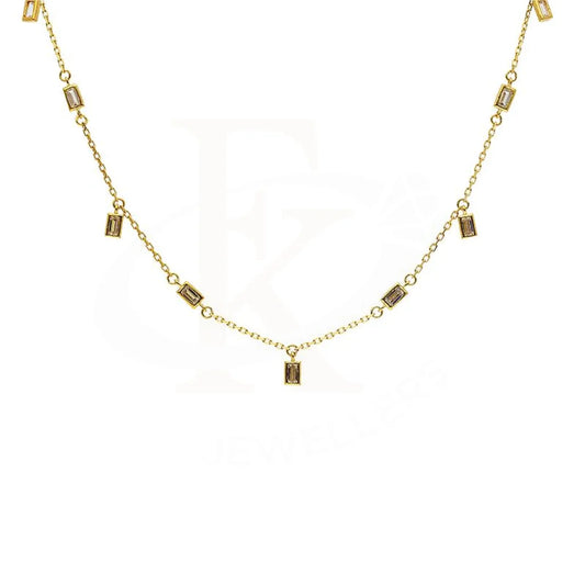 Sterling Silver 925 Gold Plated Solitaires Necklace - Fkjnklsl2908 Necklaces