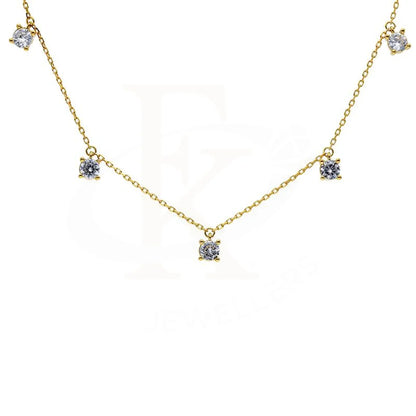 Sterling Silver 925 Gold Plated Solitaires Necklace - Fkjnklsl2911 Necklaces