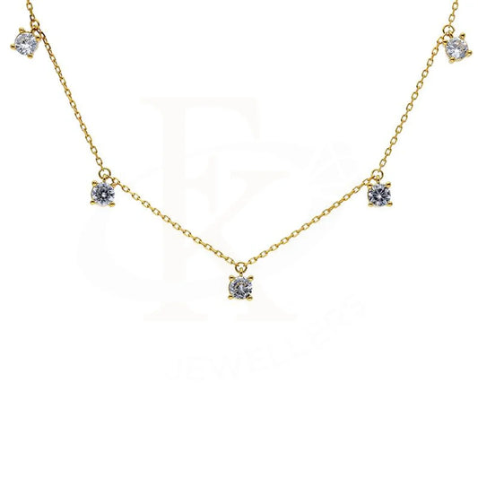 Sterling Silver 925 Gold Plated Solitaires Necklace - Fkjnklsl2911 Necklaces