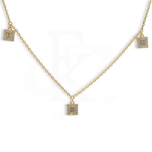 Sterling Silver 925 Gold Plated Solitaires Necklace - Fkjnklsl2924 Necklaces