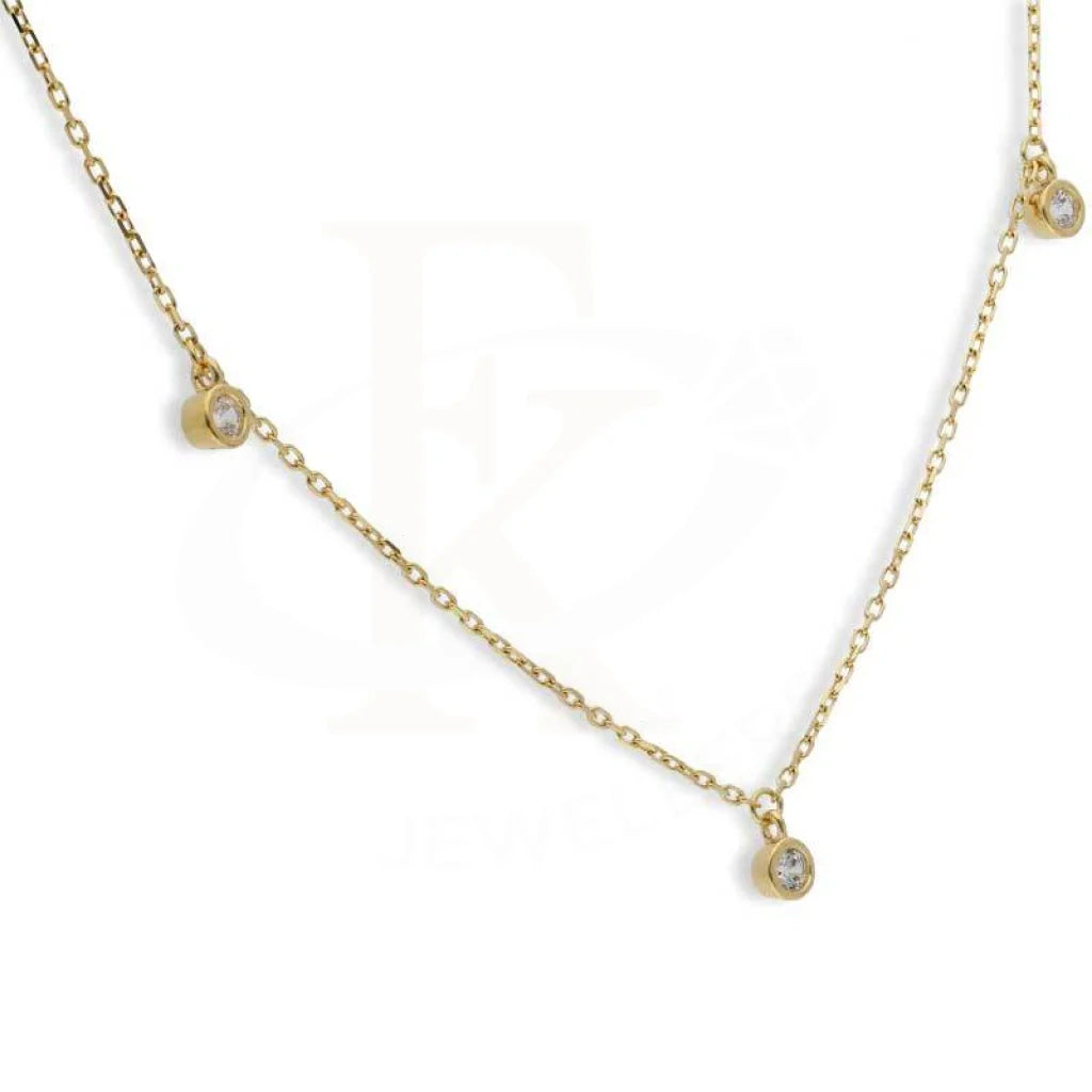 Sterling Silver 925 Gold Plated Solitaires Necklace - Fkjnklsl2926 Necklaces